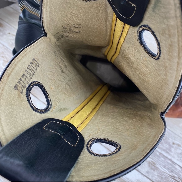 Durango Cowboy Black & Brown Pull On Leather Boots- Mens size 8.5 EE - Picture 16 of 17